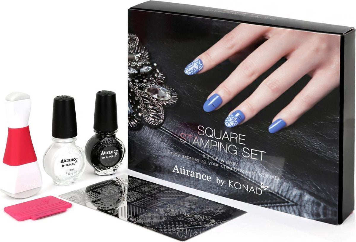 Konad Square stamping set plus gratis topcoat