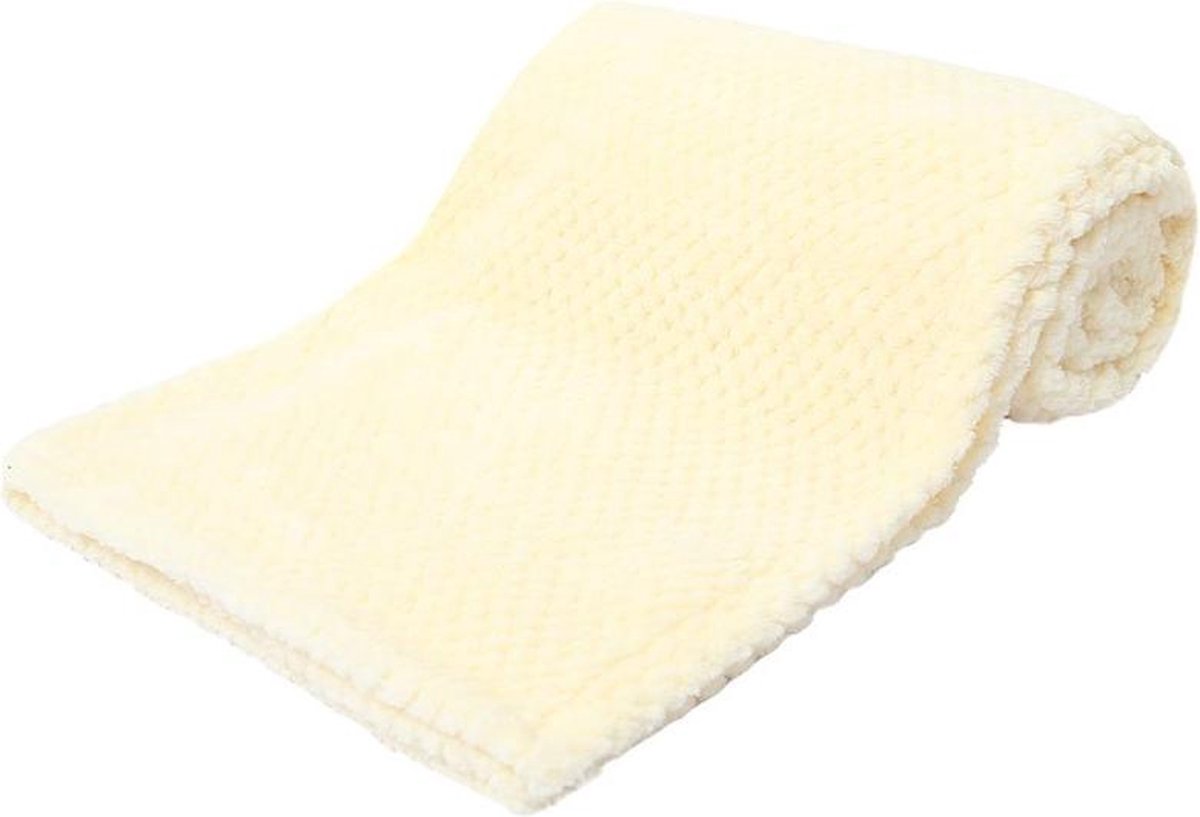 Soft Touch | Baby Winter Waffle Deken | 75 x 100 cm | YELLOW