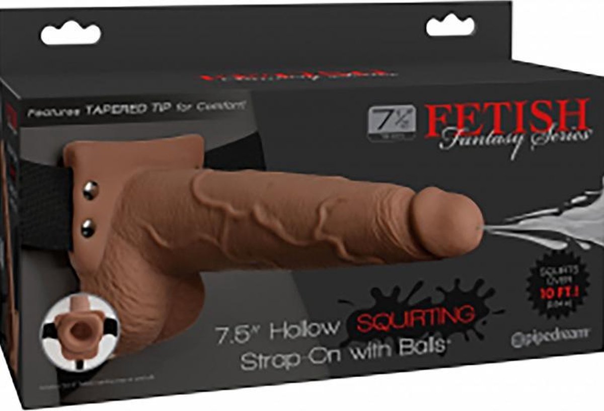 Fetish Fantasy 7.5" Hollow Squirting Strap-On with Balls