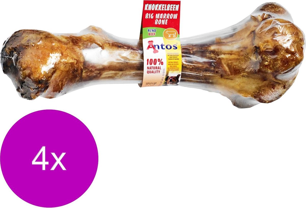 Antos Knokkelbeen - Hondensnacks - 4 x Rund 1.82 kg