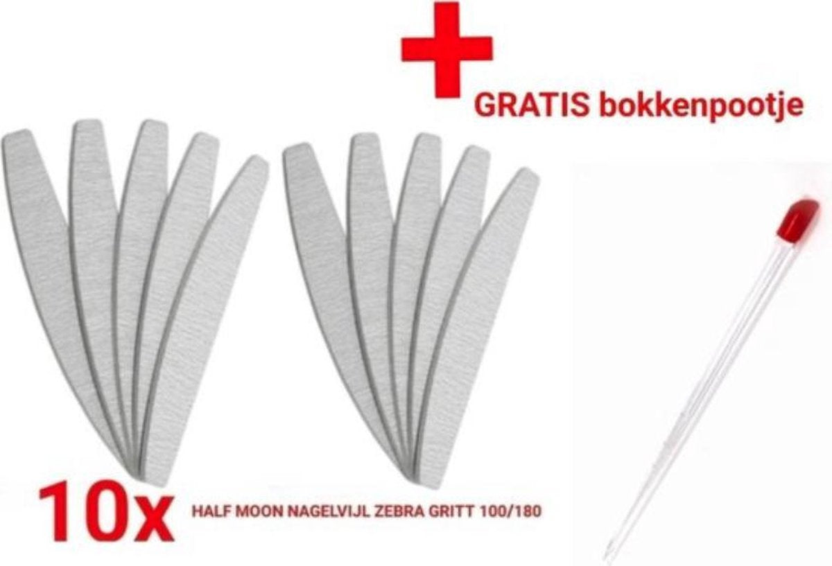 10 stuks - Moon Nagel Vijlen - 100 / 180 GRIT - Kunstnagels - boomerang Vijl - banaan - High Quality - Professionele markt - gellak - moon - moonvijl - shellac - nagels - zebra- nagelverzorging - acrylnagels - gelnagels