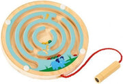 Moses Houten Labyrinth Met Magneetstift Blank/blauw 12 Cm