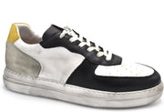 Blackstone -Heren sneakers -Wit- zwart- geel -Leder