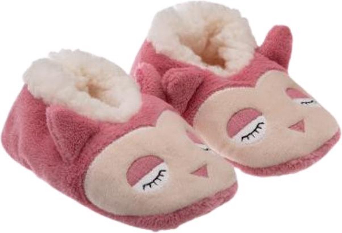 Sloffen voor meisjes - Maat 28/29 - Uil  - Pantoffels kinderen - Dierensloffen - Dierenpantoffel - Kinderpantoffel