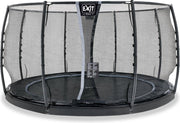 EXIT Dynamic groundlevel trampoline ø427cm met veiligheidsnet - zwart