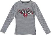 Vingino zachte slim fit longsleeve met studs zwart wit - meisje - Maat 98