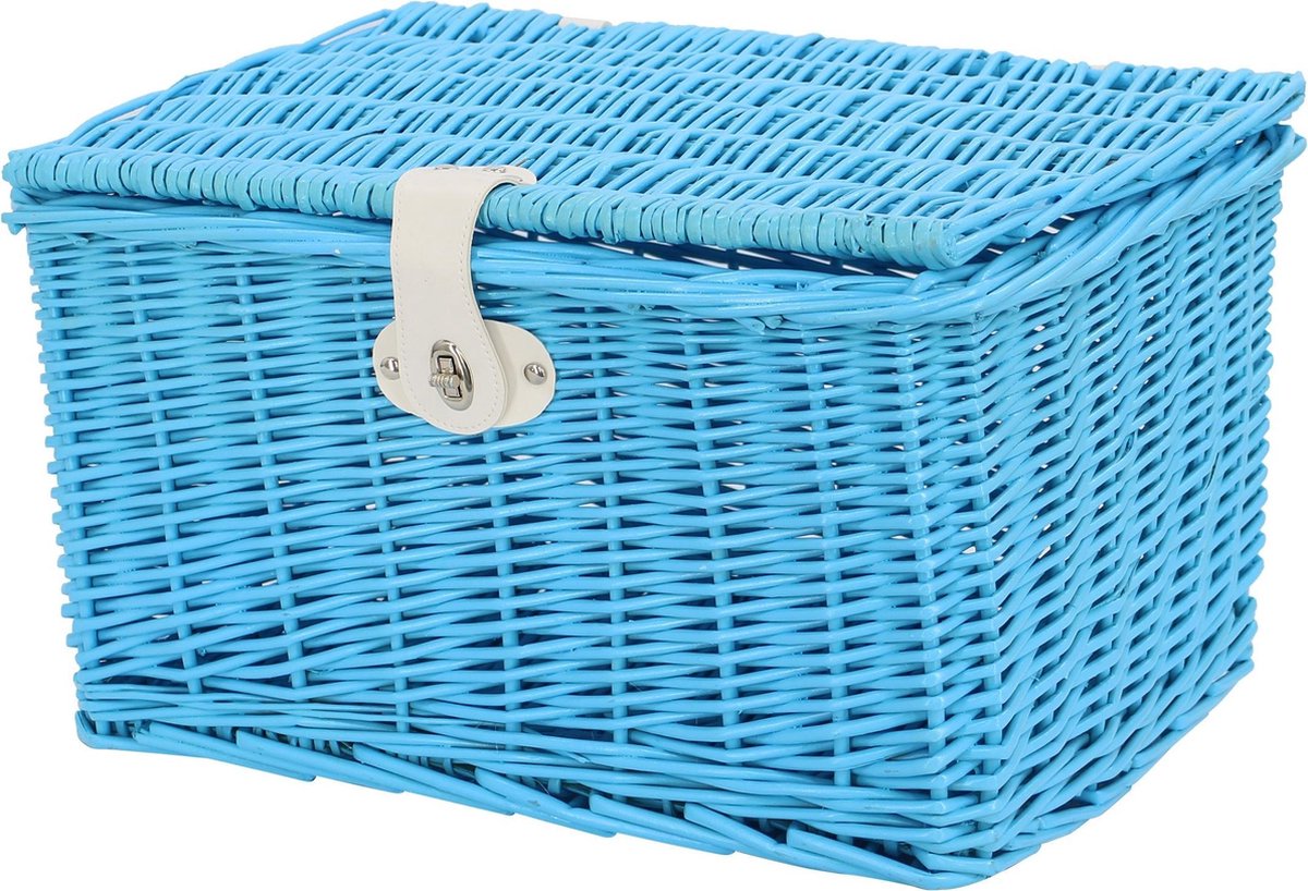 AMIGO - Fietsmand - Type bakkersmand - 31 Liter - Lichtblauw
