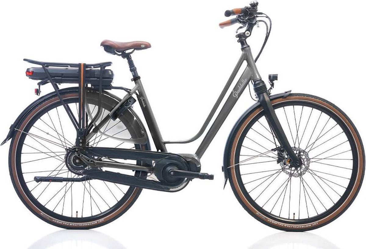 Paddello Elektrische Damesfiets N8 Mono City Deluxe + Telefoonhouder met USB oplader