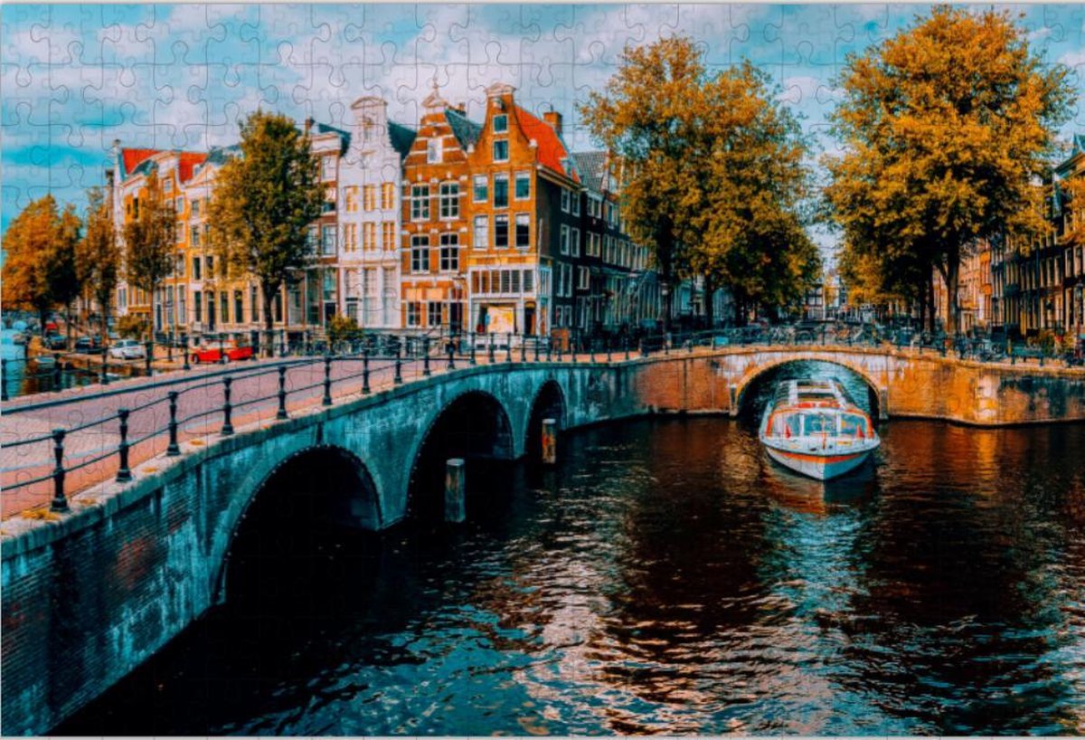 Amsterdamse Grachten | Brug -  Puzzel 252 stukjes