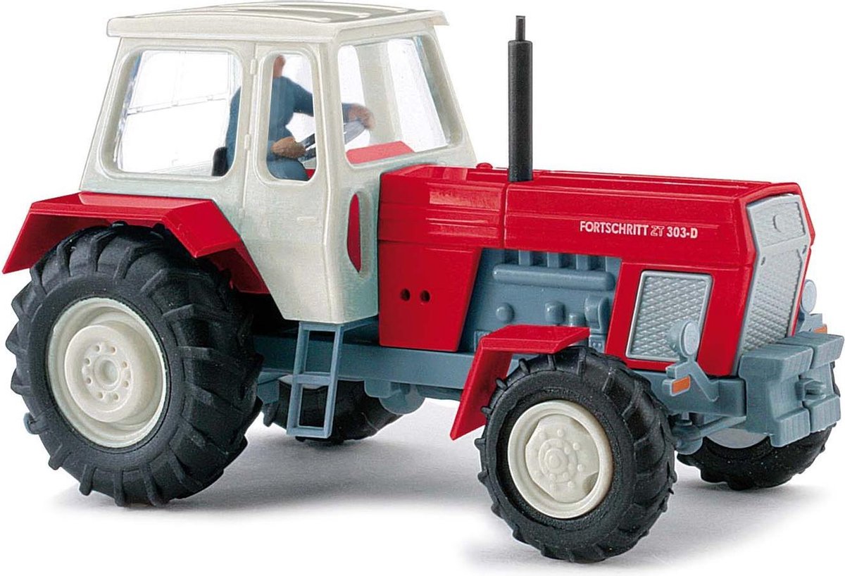 Busch - Traktor Fortschritt Zt303 Mit Bauerin Rot 1967 (2/21) * - BA42856 - modelbouwsets