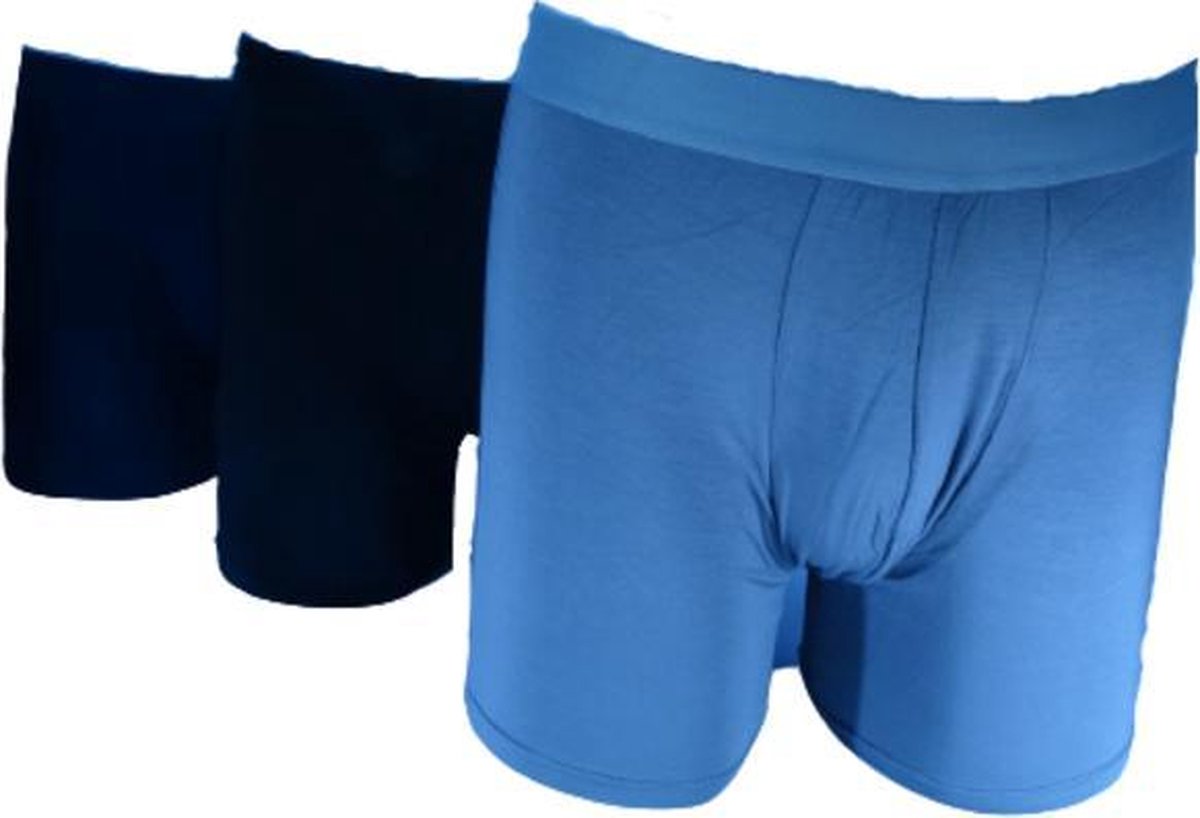 Hipperboo® - HipperBoxers - Heren Bamboe Ondergoed - Maat L - 3 paar - Onderbroek - Boxershort - Blauw/Grijs/Zwart - L/XL