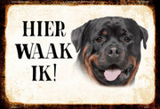 Wandbord - Hier Waak Ik - Rottweiler
