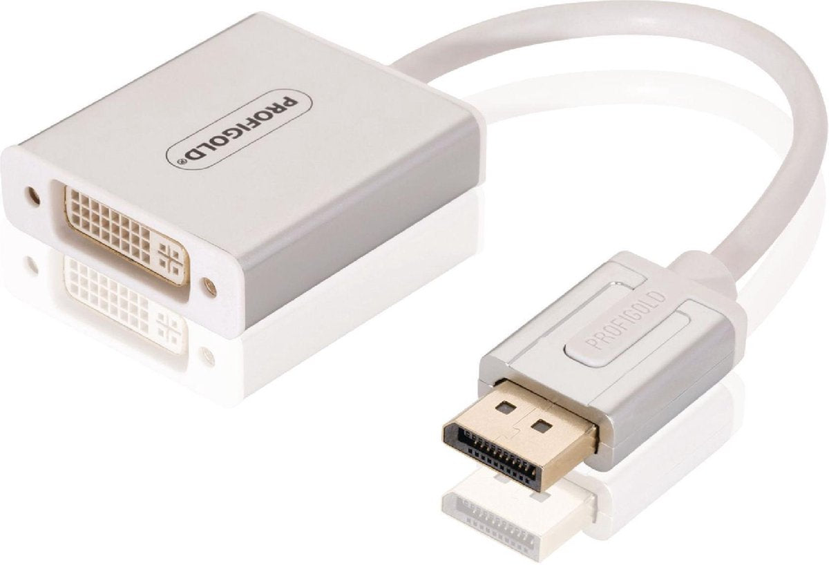 Profigold PROM403 tussenstuk voor kabels DisplayPort DVI-D Wit