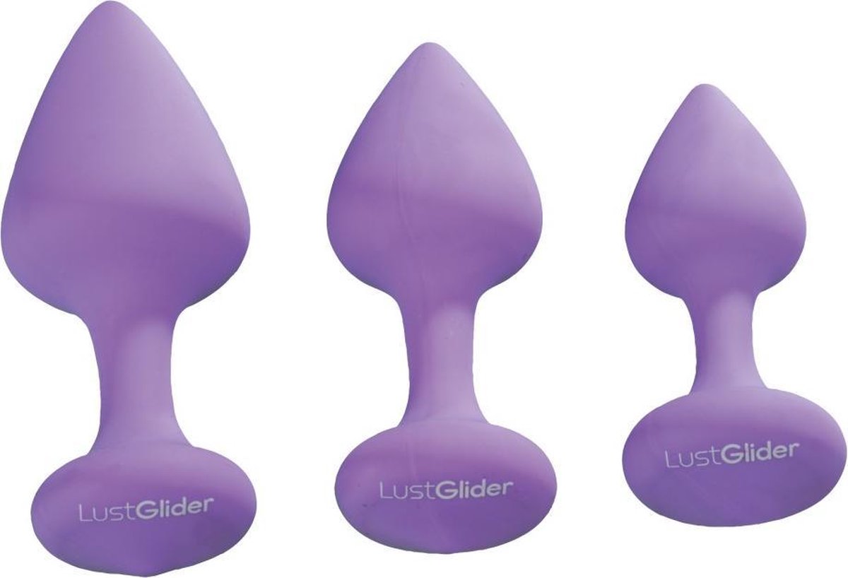 LustGlider Buttplug Classic Plug Set lila Paars
