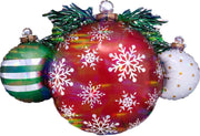 Anagram Folieballon Holographic Ornaments 88 X 60 Cm Rood/groen