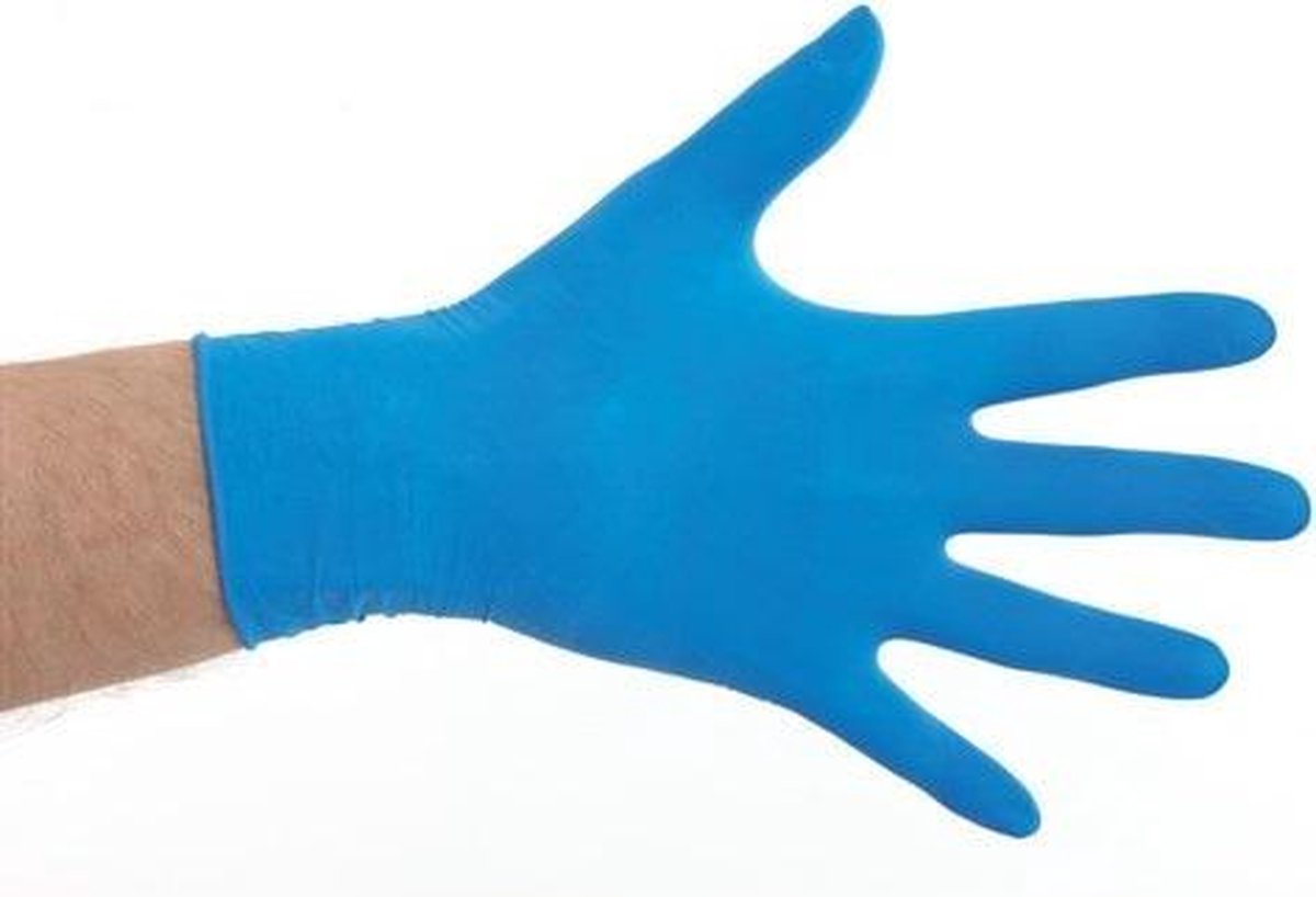 Handschoenen latex poedervrij Small blauw 1doos/100 stuks - 653710 S