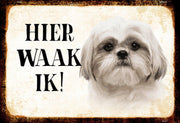 Wandbord - Hier Waak Ik - Shih Tzu