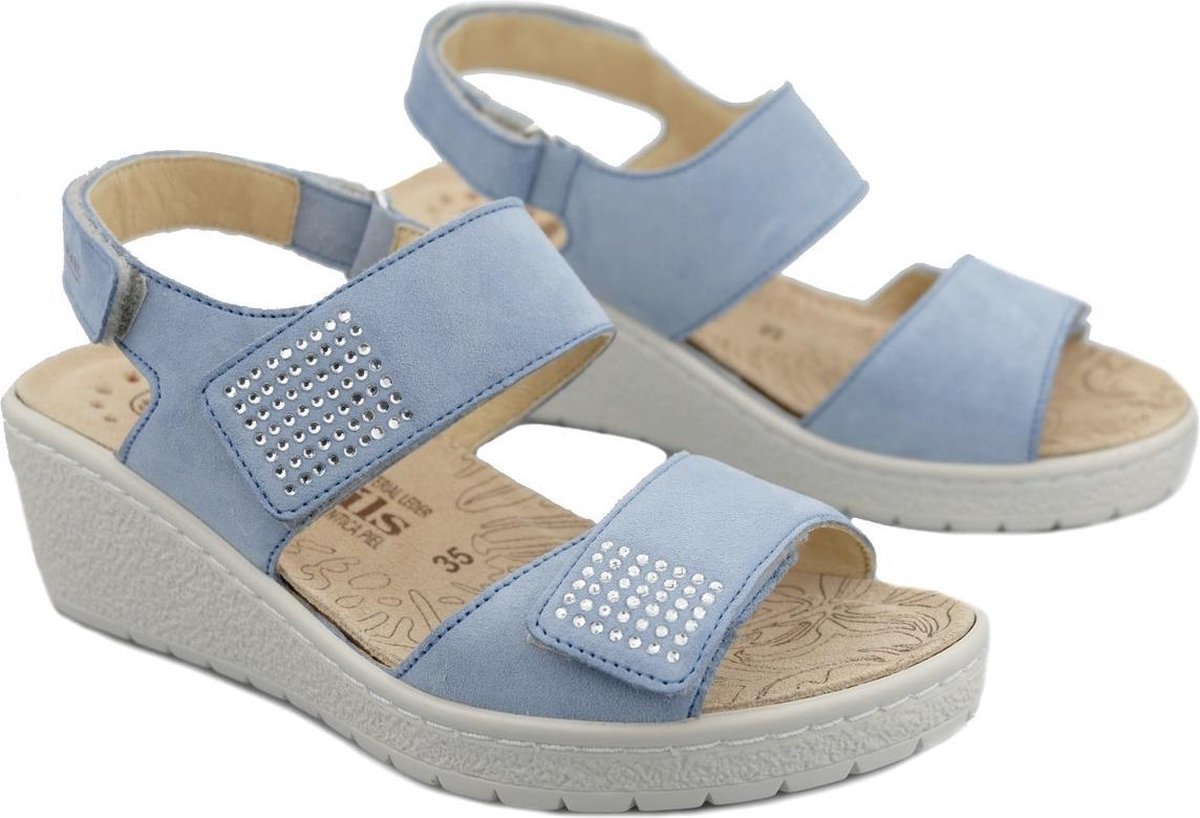 Mobils by Mephisto PAM SPARK dames Sandaal - Lichtblauw - EXTRA BREED - Maat 35