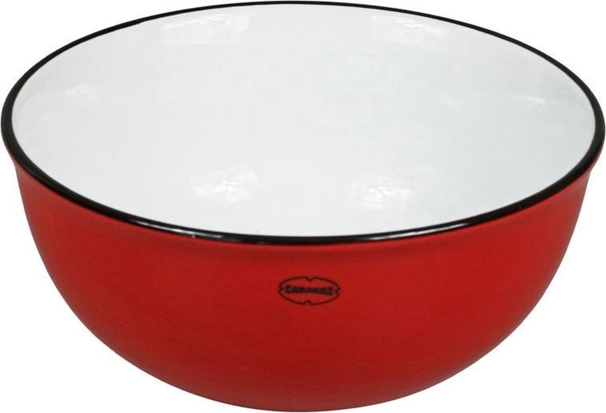 Kom - cereal bowl - emaille look - rood - Cabanaz