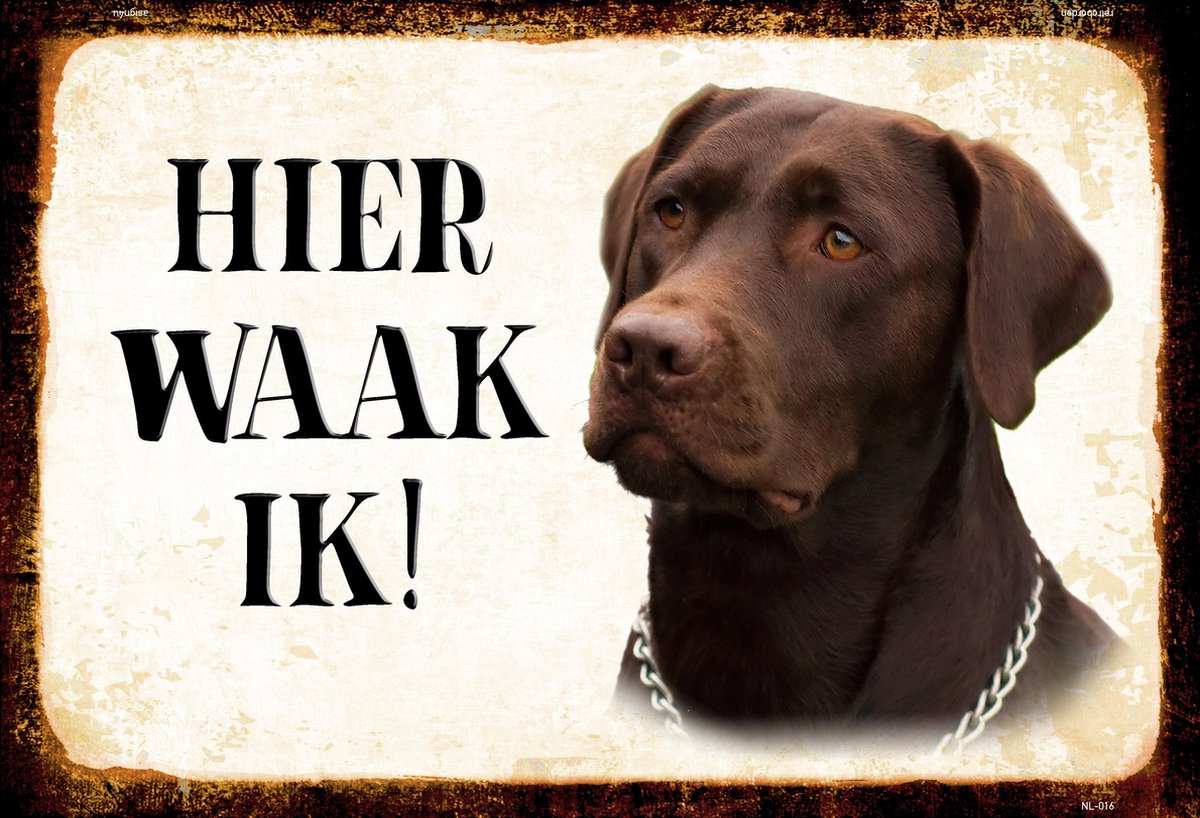 Wandbord - Hier Waak Ik - Labrador