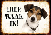 Wandbord - Hier Waak Ik - Jack Russel