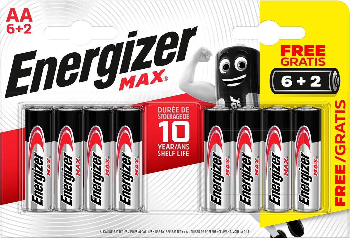 Energizer max AA   1.5V  6+2 gratis
