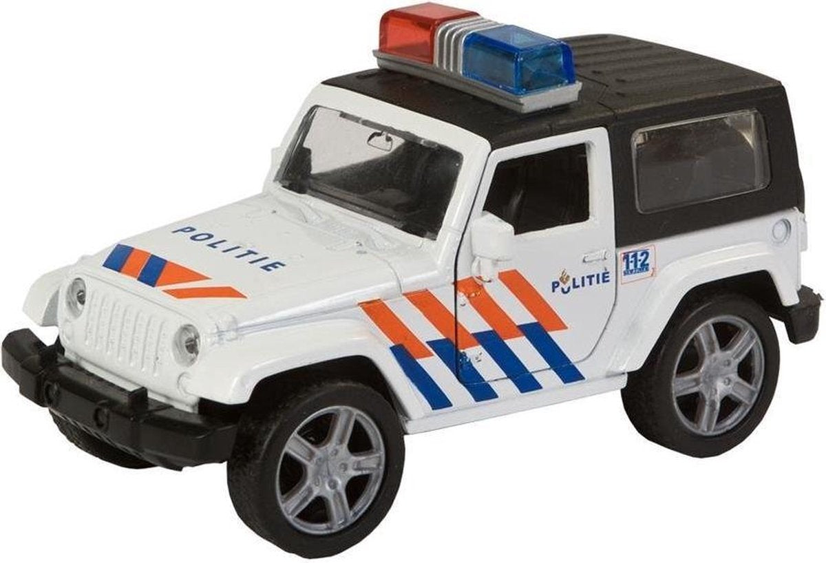 112 Pull-Back Die-Cast Politieauto met Licht en Geluid 11 cm