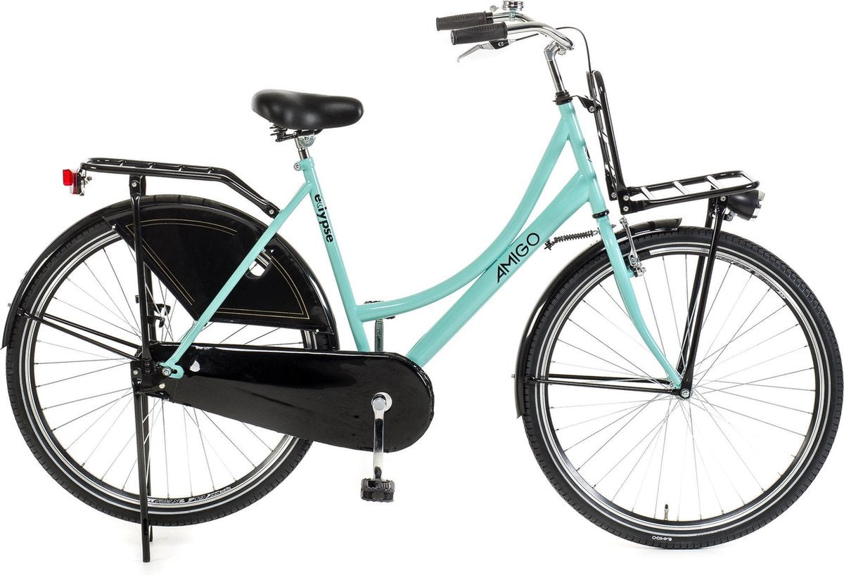 Amigo Eclypse Transportfiets 28 inch -  Omafiets met voordrager - Turquoise/Zwart