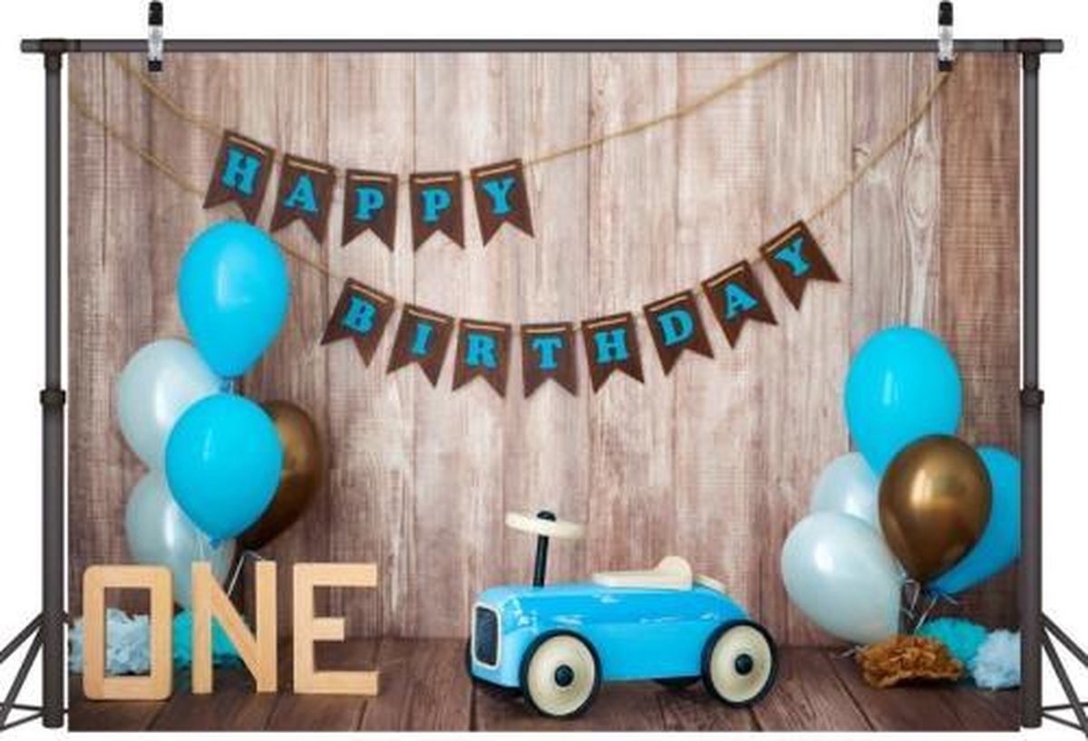 2.1mx 1.5m Eenjarige Verjaardag Fotografie Achtergrond Doek Verjaardagsfeestje Decoratie Foto Achtergrond (581)