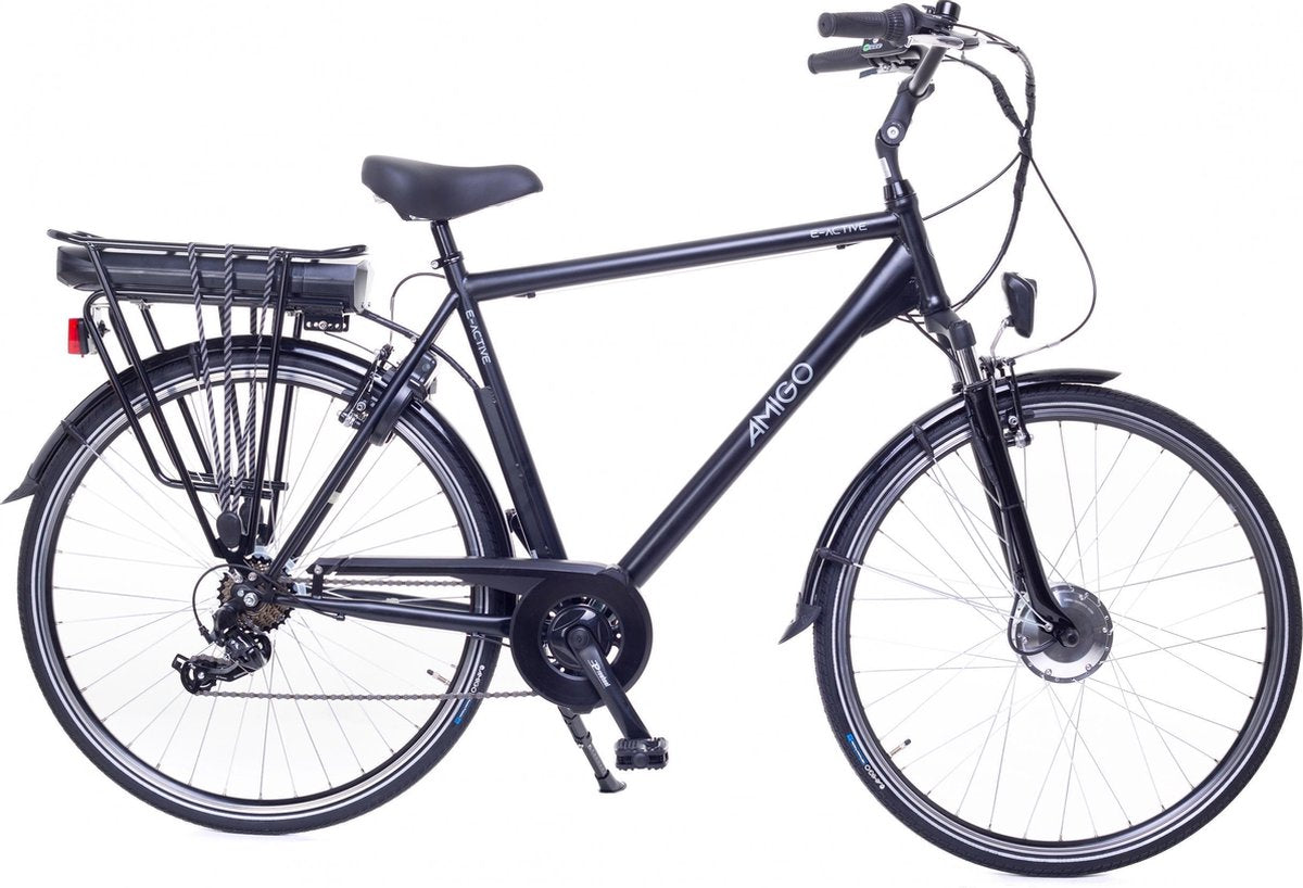 Amigo E-Active - Elektrische stadsfiets voor heren - Met 7 versnellingen - Matzwart