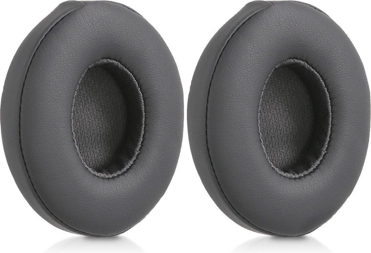 kwmobile 2x oorkussens voor Beats Solo 2 Wireless / 3 koptelefoons - imitatieleer - voor over-ear-koptelefoon - donkergrijs