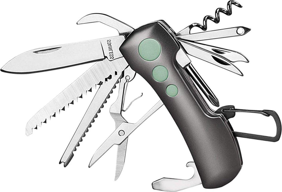 Sefaras Tactisch Zakmes - 15 functies - Survival Mes - RVS - Zakmes set
