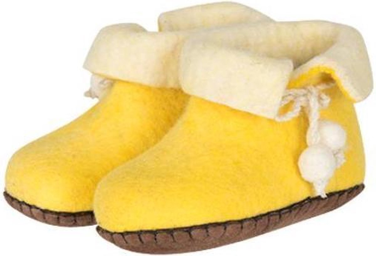 Vilten kinderslof Boots Yellow - maat 32