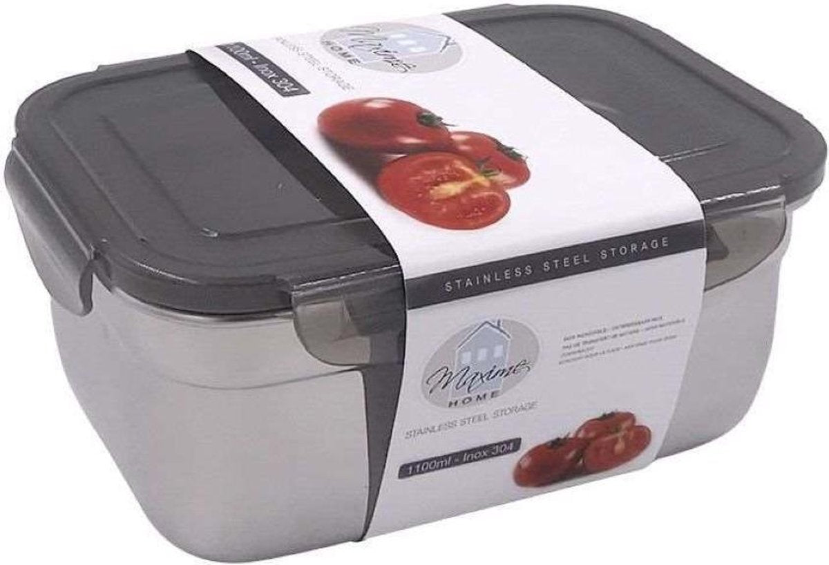 YILTEX - Lunchbox / Lunchbox Volwassenen / Broodtrommel / Brooddoos / Vershouddoos / Vershouddoos Met Deksel - 1.1L - RVS