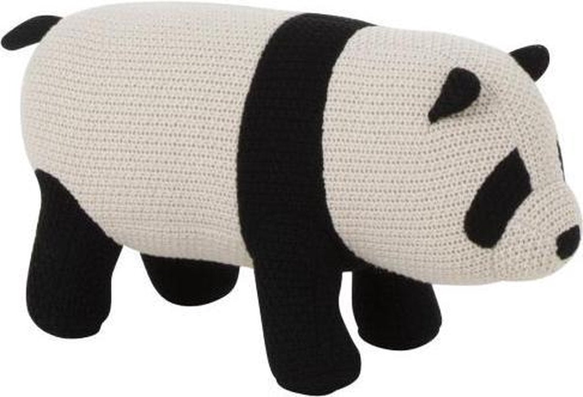 J-line Panda Mini Katoen Zwart/Wit Small - Decoratie kinderkamer - 52x19x24cm