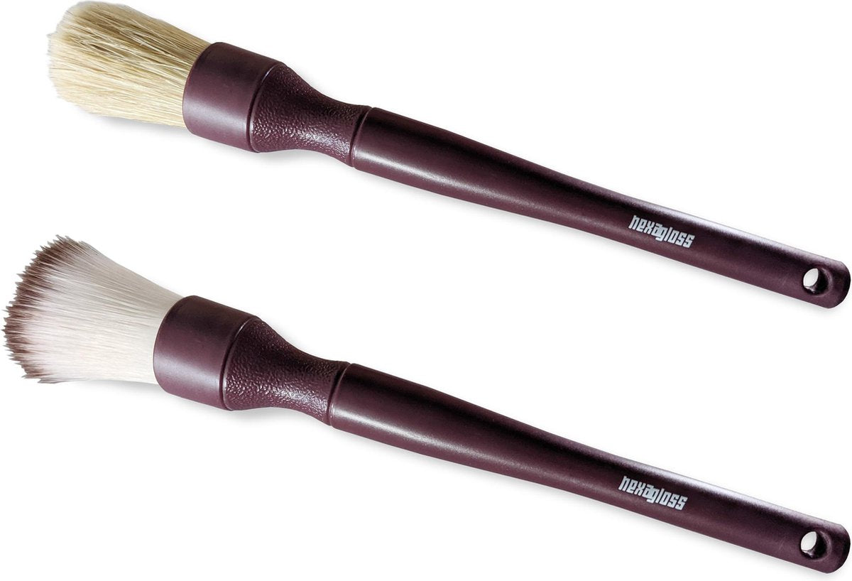 Hexagloss 2 Set - Ultra Soft Brush - Natural White Brush - Auto Detail Borstel - Automotive Car Detailing