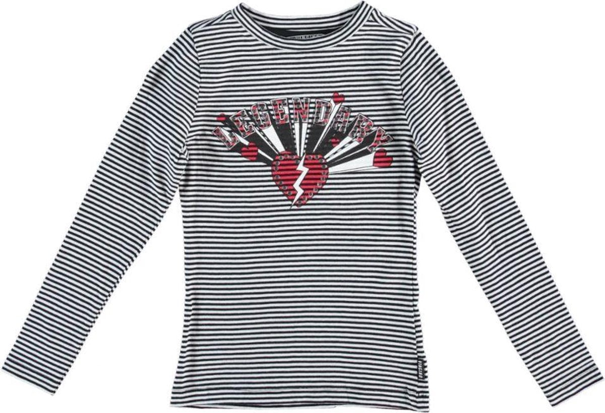 Vingino zachte slim fit longsleeve met studs zwart wit - meisje - Maat 104
