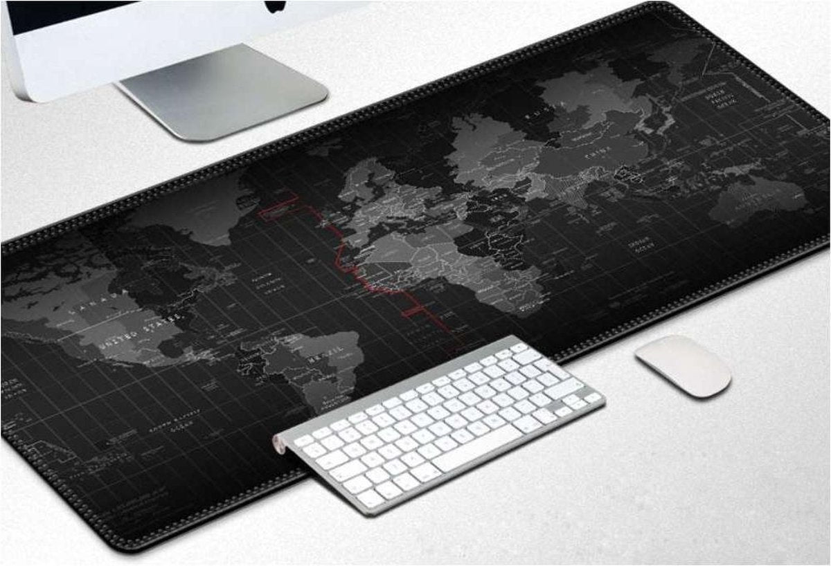 2 stuks MEGA Grote Computer Game Muismat (40 x 90 cm) Wereldkaart / Worldmap mousepad Gaming Muismat