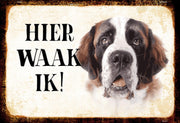 Wandbord - Hier Waak Ik - Sint Bernard
