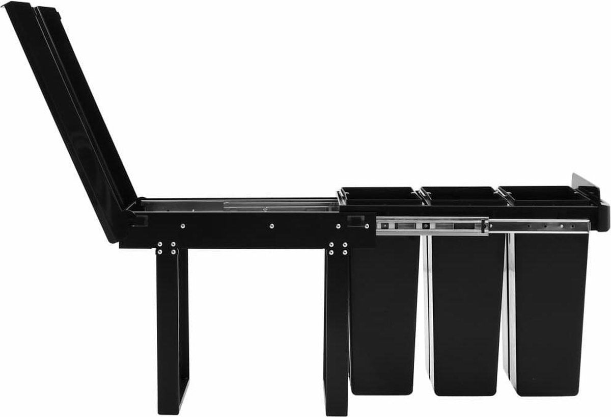 vidaXL Inbouwprullenbak uittrekbaar soft-close 36 L  VDXL_51180