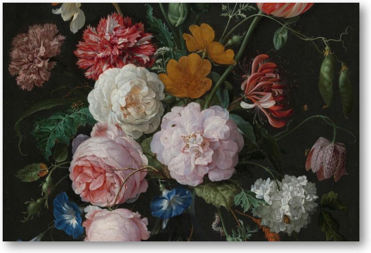 Stilleven met bloemen in een glazen vaas - 1500 Stukjes puzzel voor volwassenen - Jan Davidsz - Meesterwerken - Bloemen