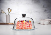 Taartplateau| Taartplateau met stolp | Taartschaal volledig glas |