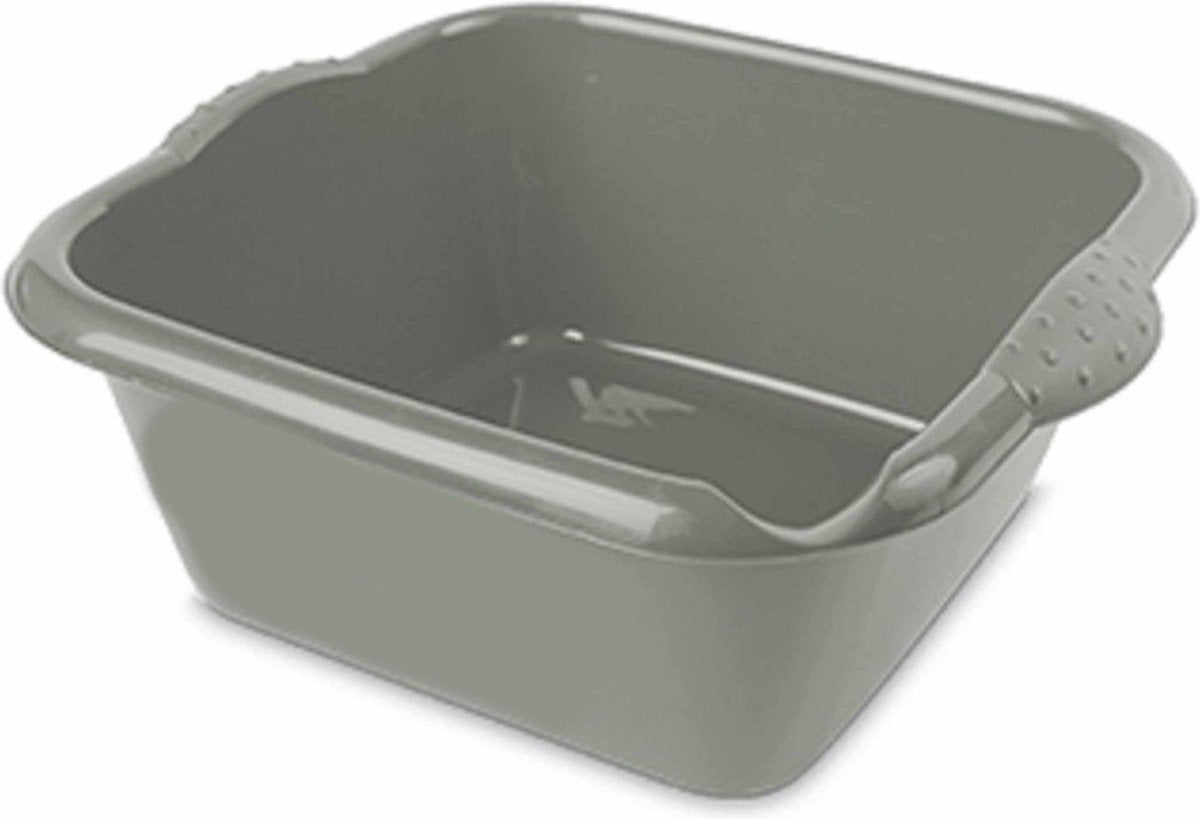 Grijze afwasbak/afwasteil vierkant 6 liter 32 cm - Afwassen - Schoonmaken