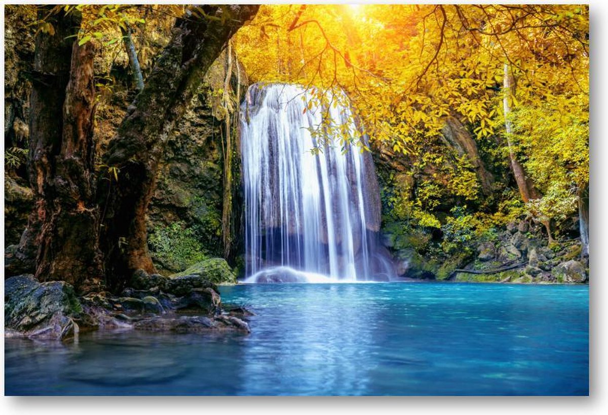 Oase aan waterval - Erawan waterval in de herfst