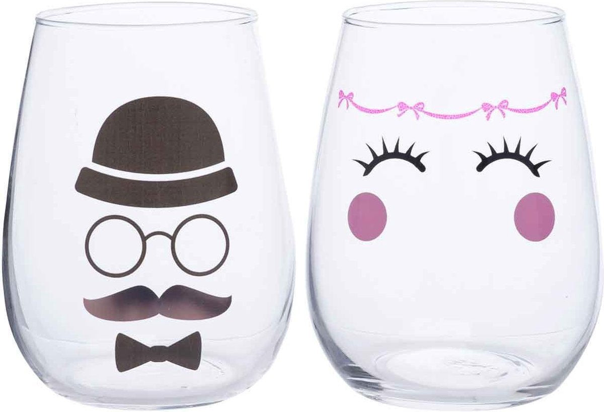 Glas - Faces  - 47cl - H11cm - (set van 6)