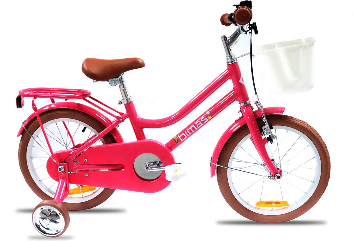 Bimas Maxi Meisjesfiets 16 inch Cherry Pink