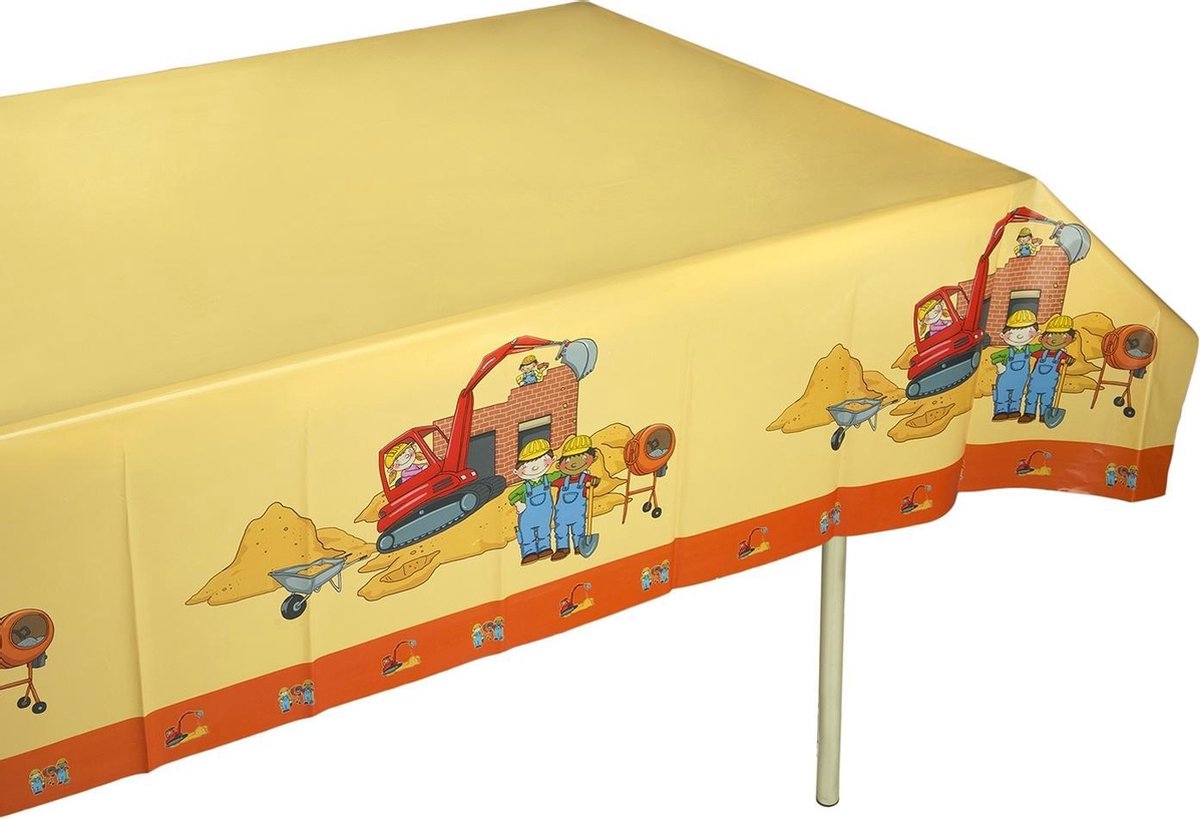 Tib Tafelkleed Wegwerkzaamheden 120 X 180 Cm Polyester Geel