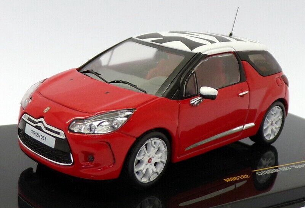 Citroën DS3 "Sport Chic" 2010 (Rood) (10 cm) 1/43 IXO Models - Modelauto - Schaalmodel - Model auto - Miniatuurautos - Miniatuur auto