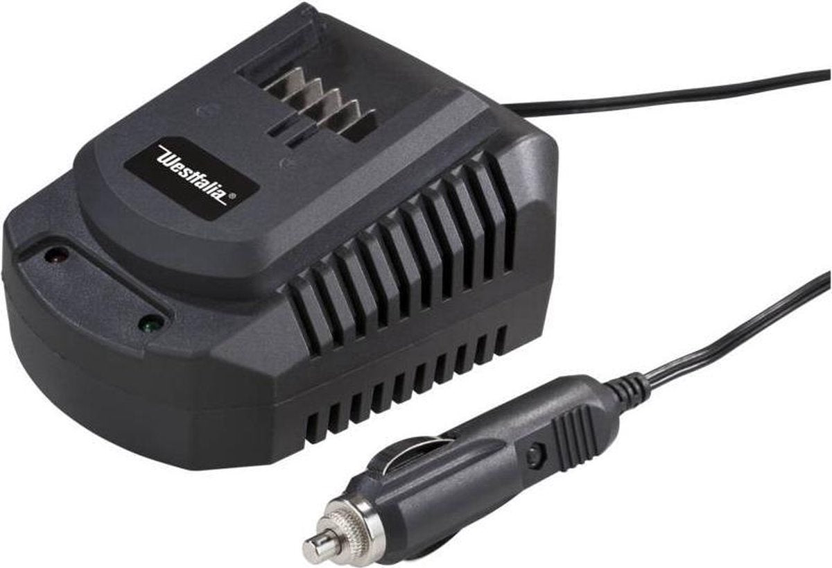 Westfalia 18 Volt Li-Ion lader met 12 Volt sigarettenaansteker stekker ALG18-Z