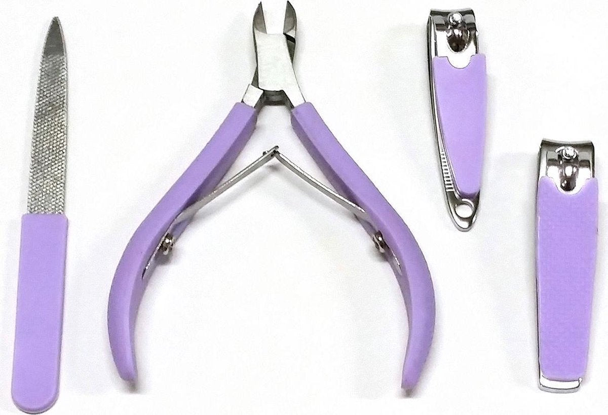 Rojafit Budget Nagelknipset - 4 Delig - RVS - Lila
